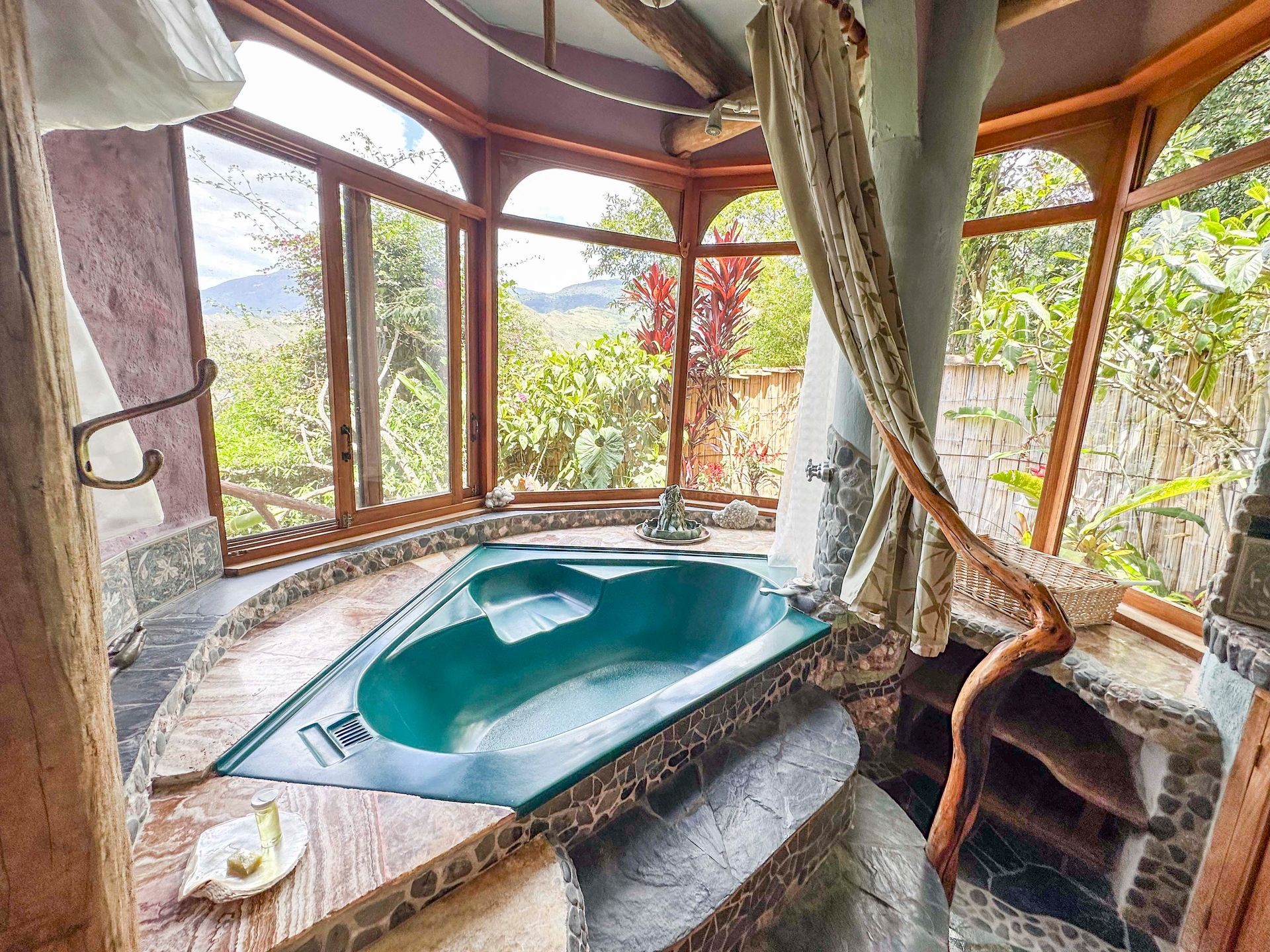 Bathtub with the mountain view